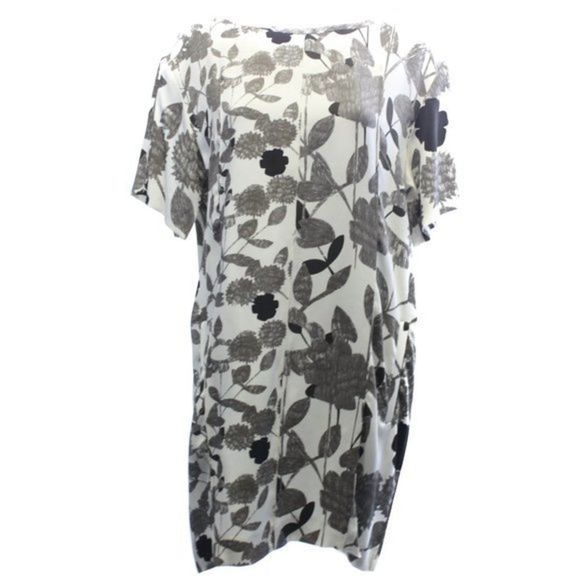 DIANE VON FURSTENBERG Ecru Floral Dress Size 12 - Picture 1 of 6
